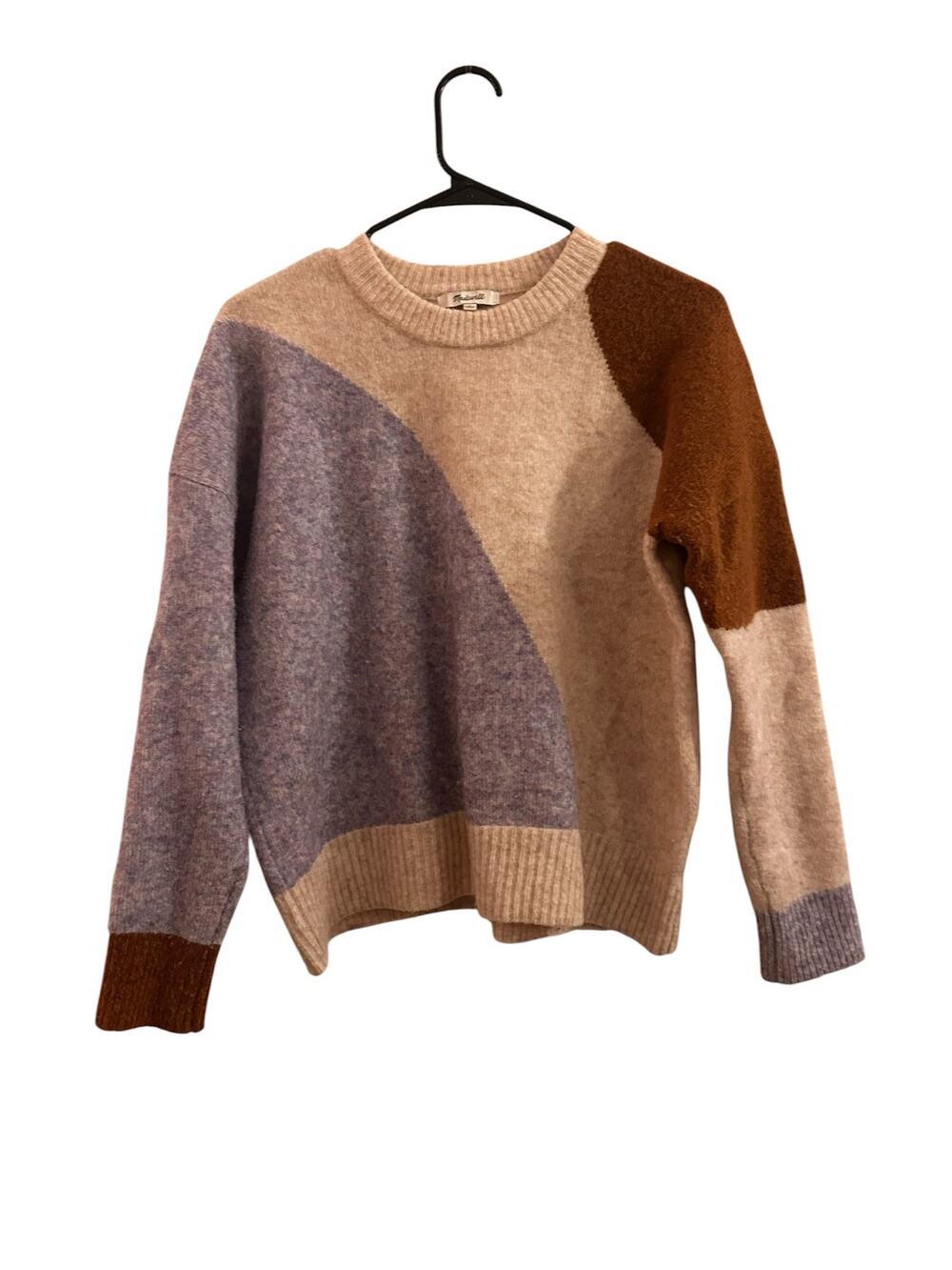 Madewell Cream Purple Brown Wool Blend Sweater Women Sz S